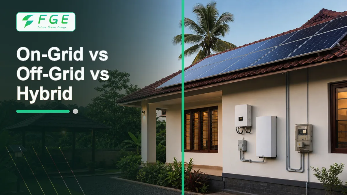 On-grid vs off-grid vs hybrid solar systems in Kerala